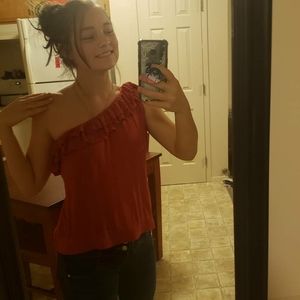 Orange off shoulder top